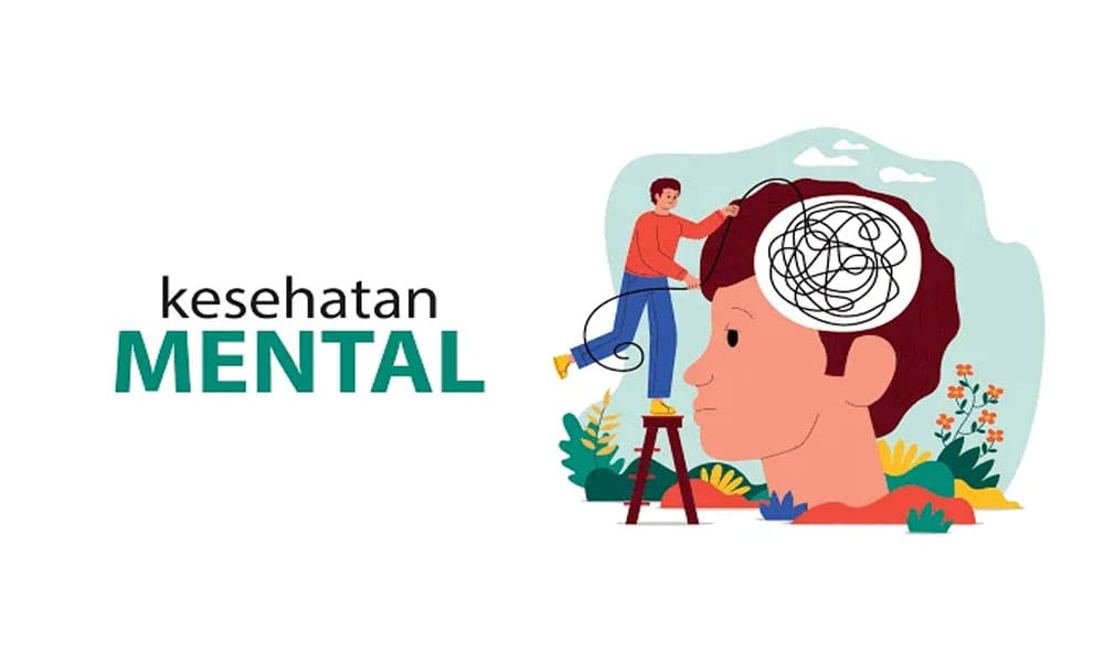 Ilustrasi tentang hubungan antara olahraga dan kesehatan mental yang saling mendukung